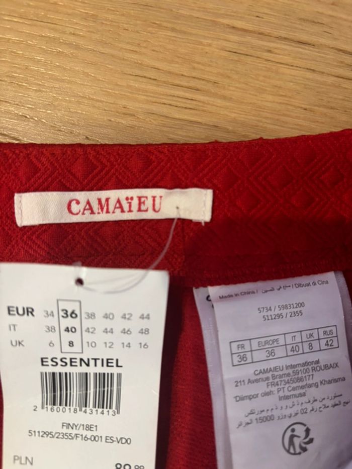Neuve - jupe Camaïeu rouge 36 - photo numéro 3