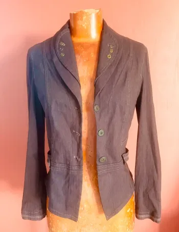Élégant blazer vintage marron made in France