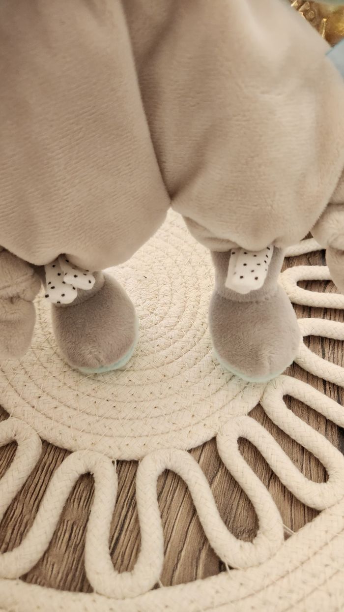 Doudou Lange Ours Baby Nat Turquoise Blanc - photo numéro 8