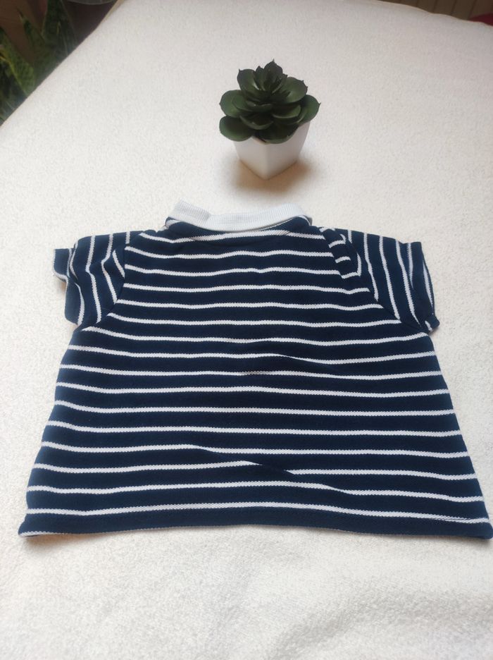 Polo marine ligné garçon - Taille 3 mois - Babib*u - photo numéro 3