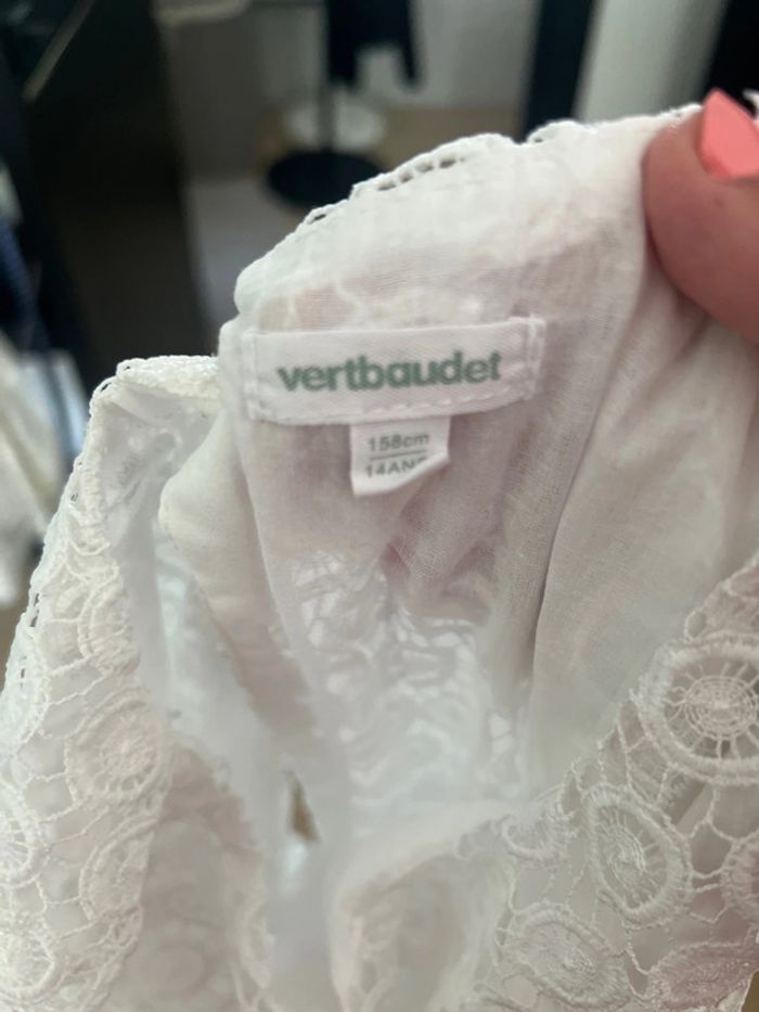 Robe de cérémonie blanche 13/14 ans vertbaudet très bon état - photo numéro 3