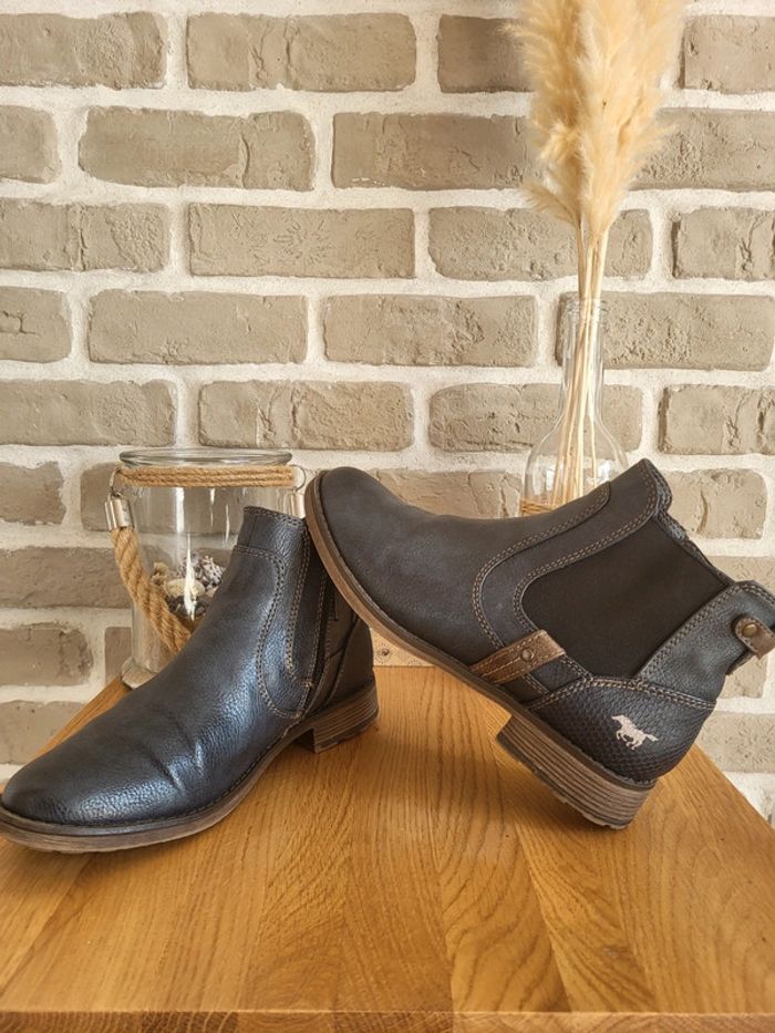 Bottines Chealsea Mustang bleu marine - Excellent état - photo numéro 16