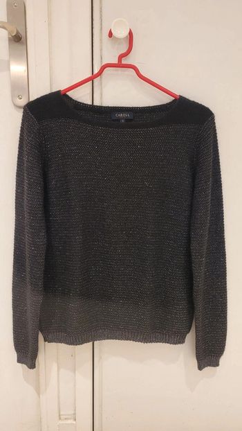 Pull noir pailleté 14% mohair