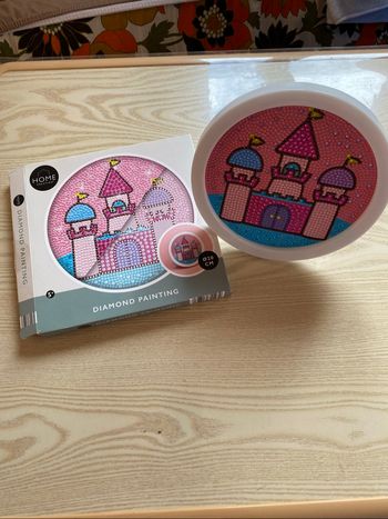 Cadre peinture diamants terminé château