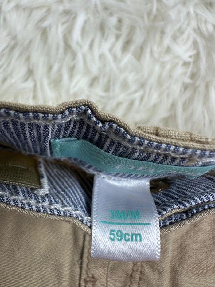 🩳 Short chino beige Obaibi – Taille 3 mois - photo numéro 3