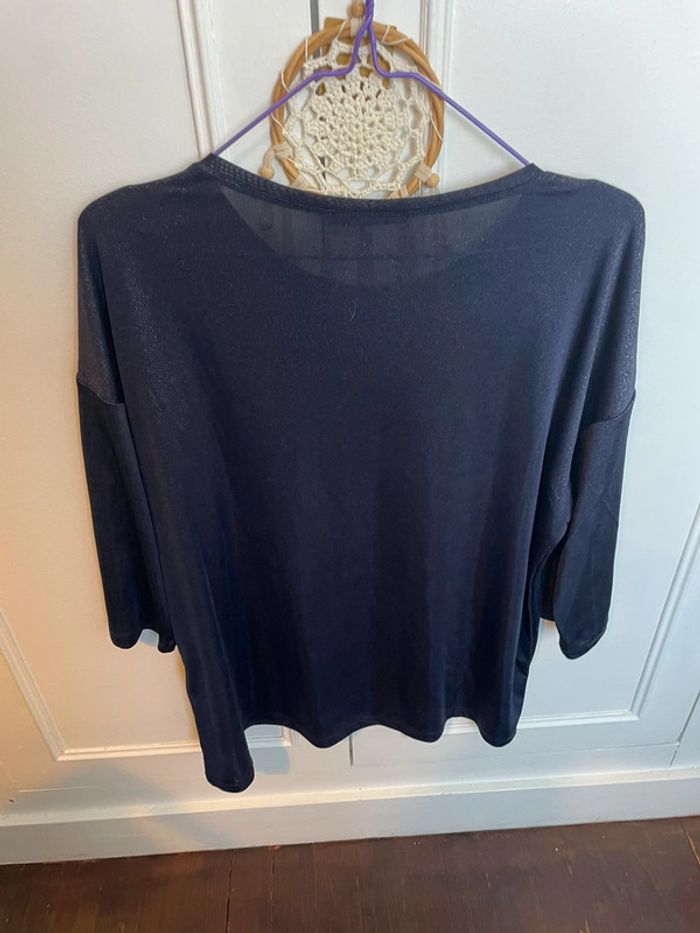 Teeshirt manches longue bleu nuit - photo numéro 5