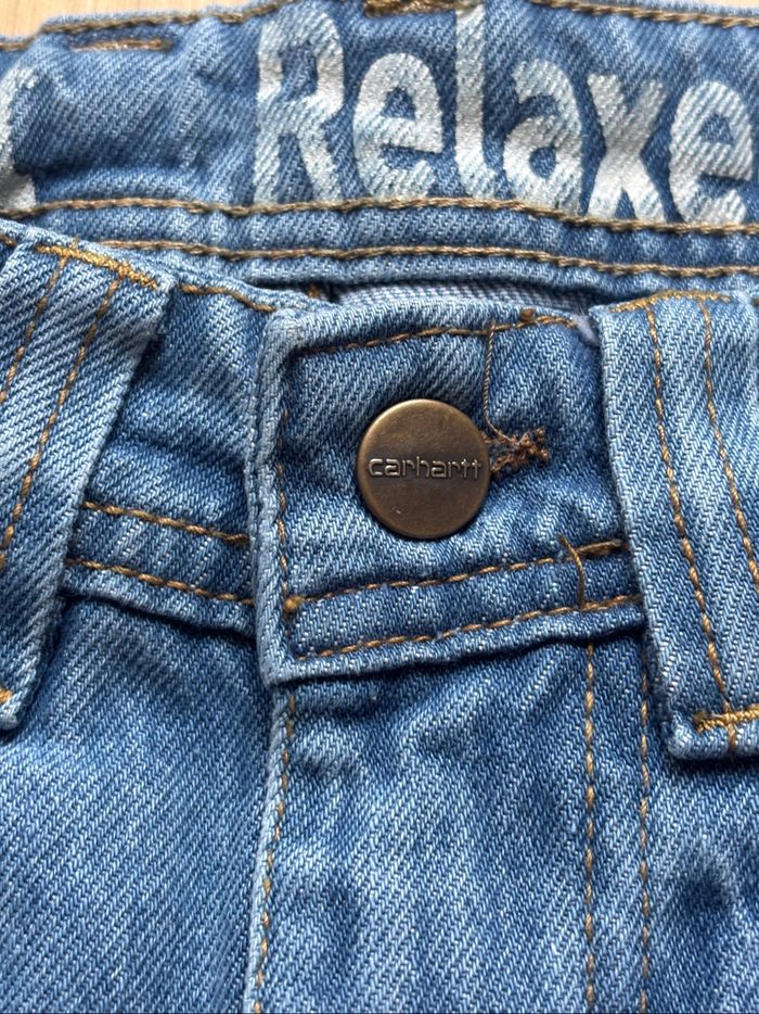 Short Carhartt Single Knee Rework Bleu Jean S / 30 - photo numéro 5