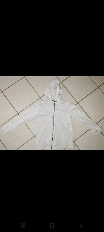 Gilet à  capuches blanc chiné 12 ans