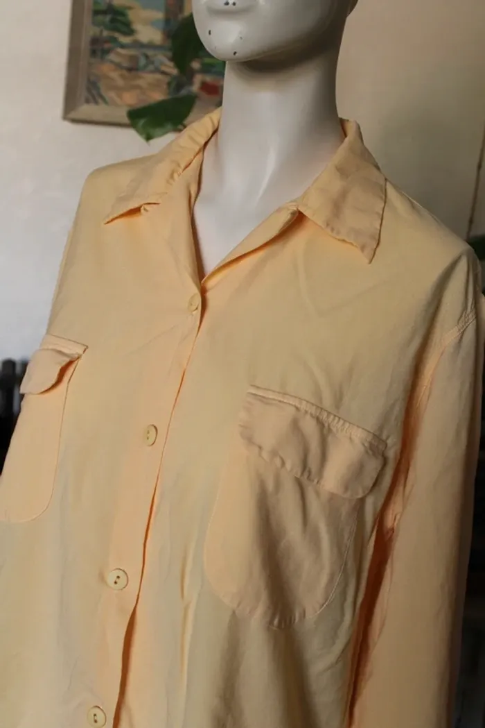 Chemisier chemise surchemise liquette jaune yellow printemps été - photo numéro 2