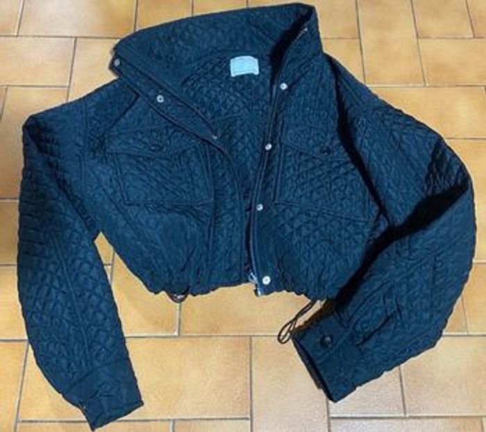 Veste matelassé crop noir xs bershka - photo numéro 2