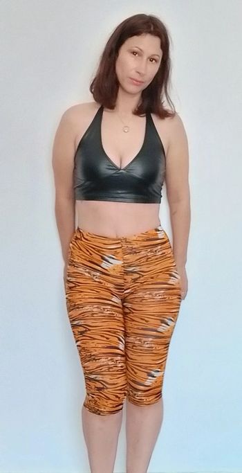 Leggings court tigré