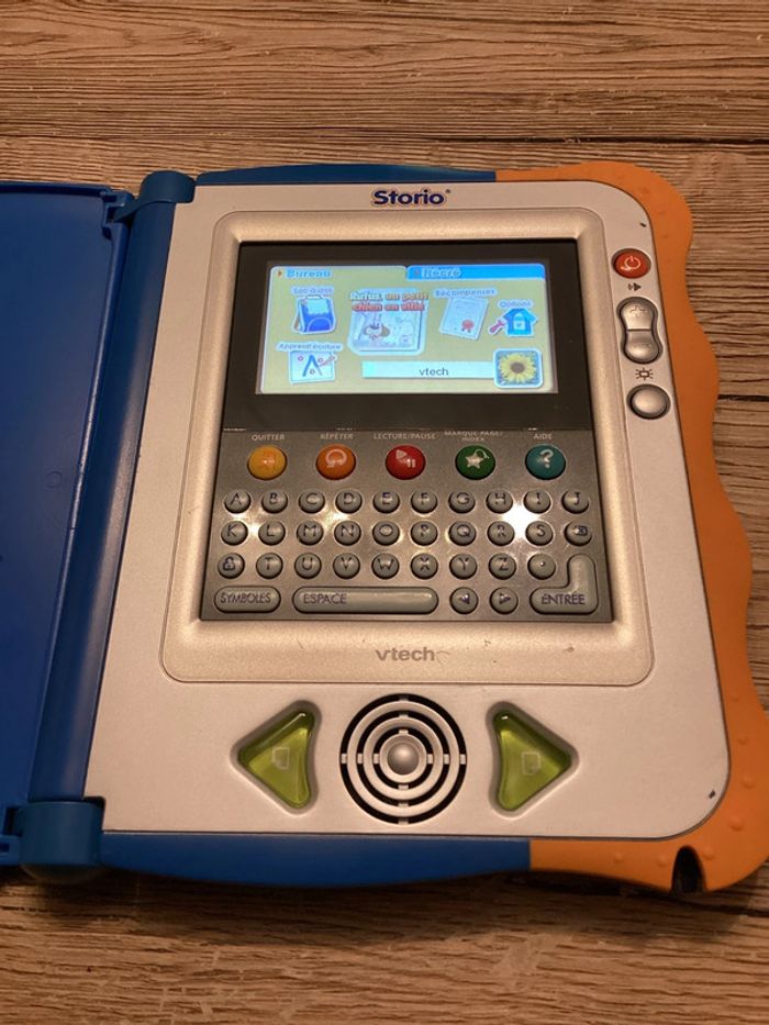 console de jeu portable tactile storio vtech bleu avec 1 jeu