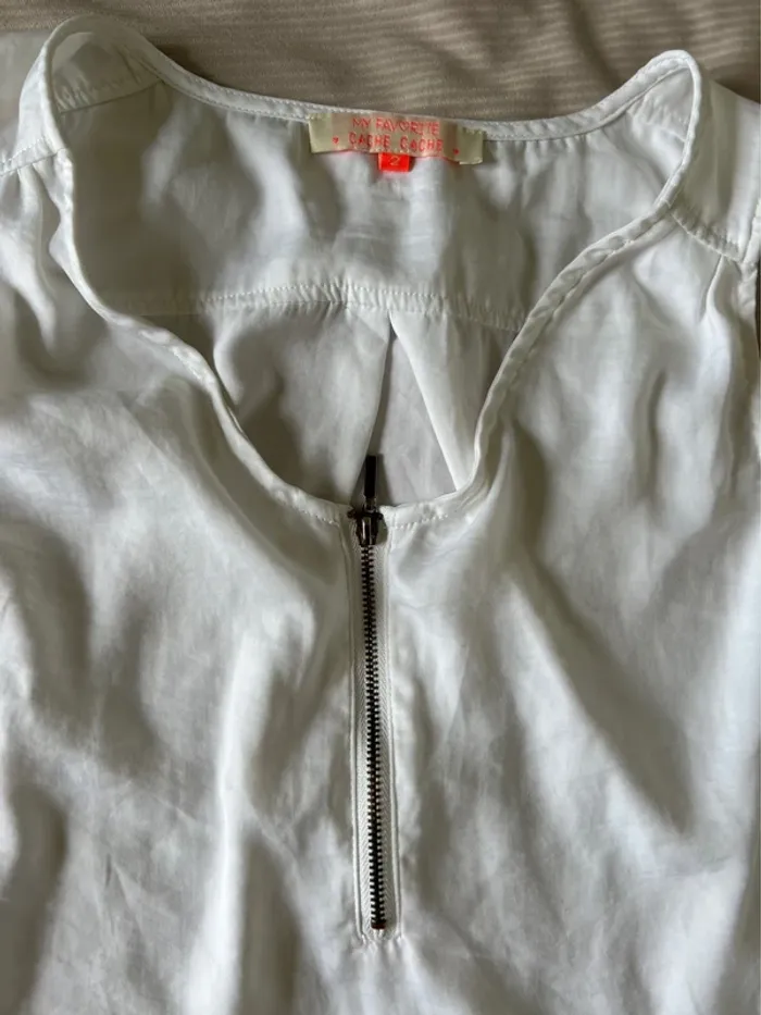 Blouse sans manches blanc cache cache taille m - photo numéro 3