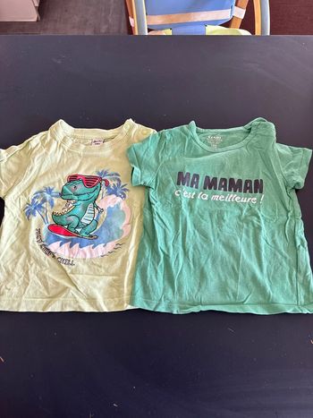 T shirt dinosaure et maman la meilleur taille 12 mois