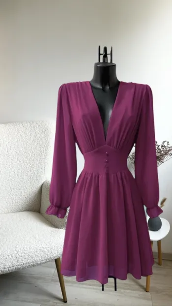 Robe courte mauve