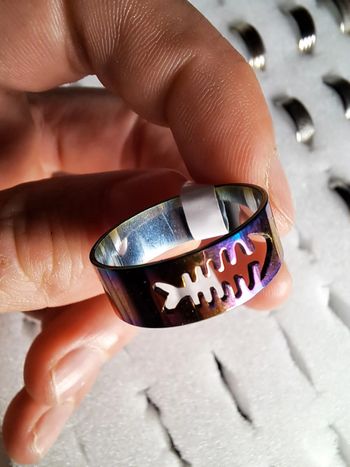 Bague acier inoxydable silhouette