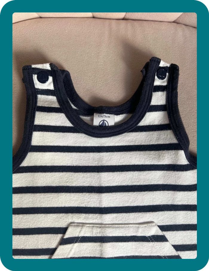 Barboteuse mixte marinière sans manches 12 mois - Petit Bateau - photo numéro 3