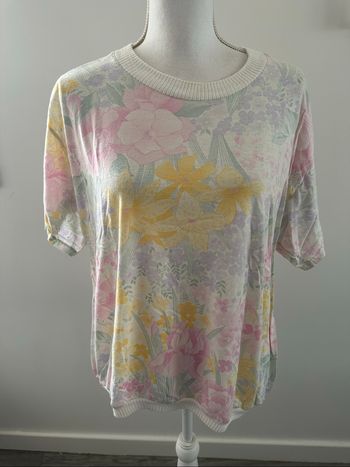 T-shirt à fleurs multicolore pastel Vintage T42 XL