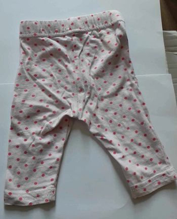 Leggings blanc à point rose