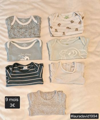 Lot de 7 bodys 9 mois 68-71cm