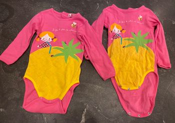 Lot de deux body dpam 12 mois