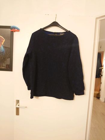 Pull effet dentelle bleu et noir C&A
