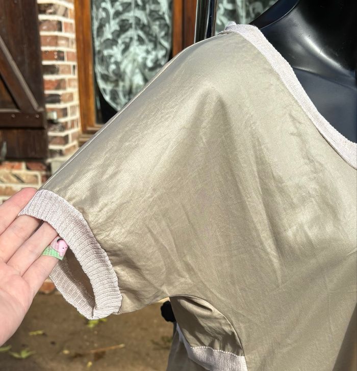 Tunique beige irisée à taille ceinturée • Cocomenthe • T36 - photo numéro 2