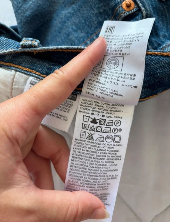 Short Levi’s 501 mini court bleu frange effiloché – taille haute style destroy Levi’s Premium L/40 - photo numéro 5