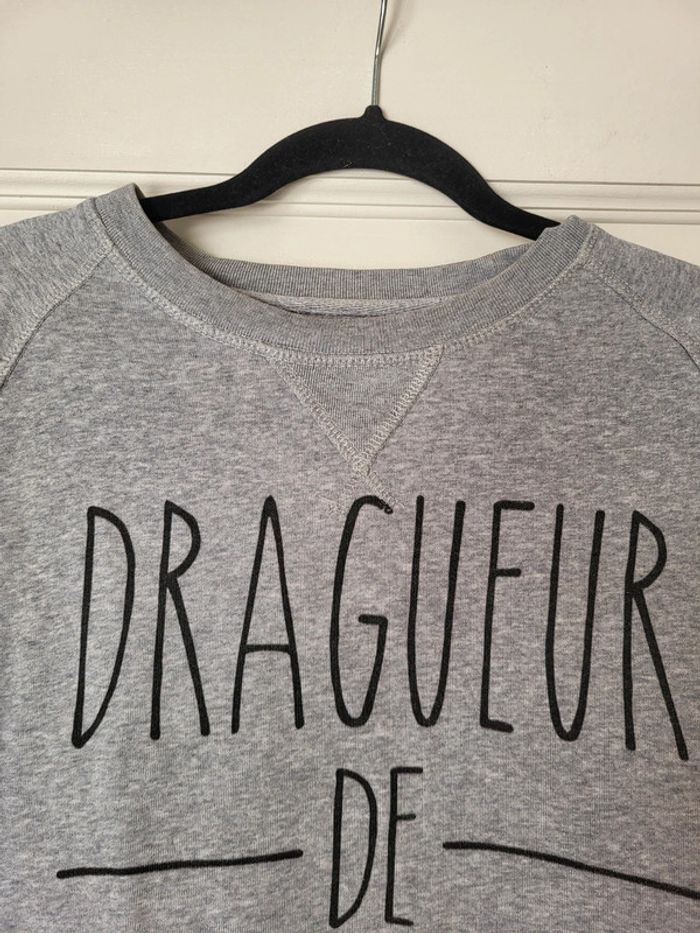 Sweat gris Le fabuleux Shaman "Dragueur de bourgeoises" - photo numéro 3