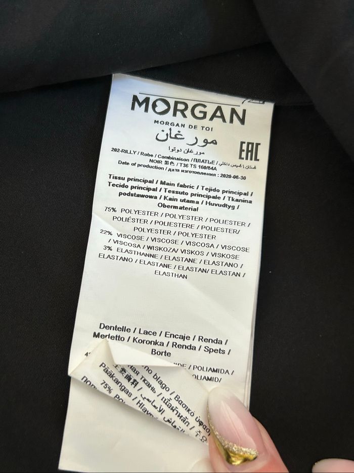 Robe portefeuille noire neuve avec dentelle Morgan taille 36 (valeur 75€) - photo numéro 10