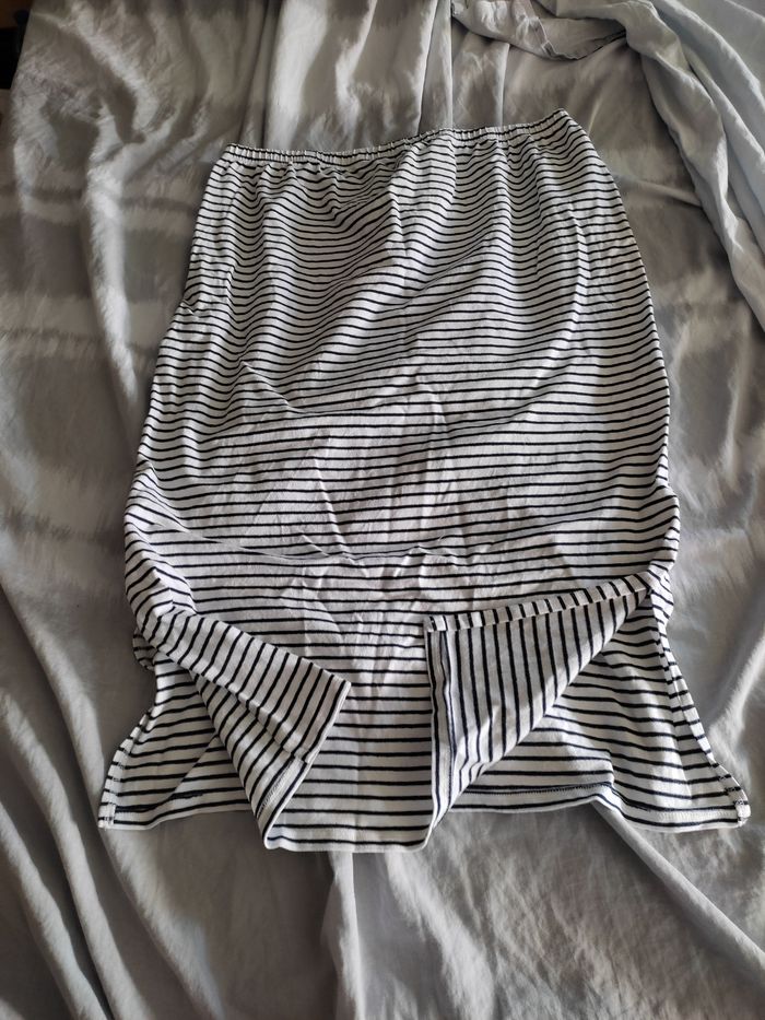 Jupe blanche à rayures de grossesse 46/48 - photo numéro 4
