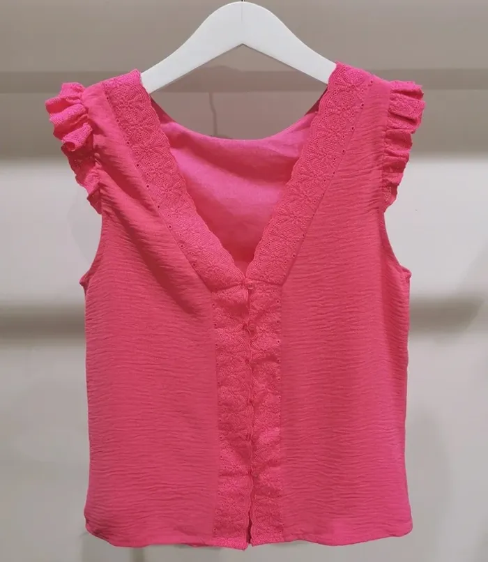 Top en gaze de coton, Réversible, dos dentelle - Neuf - Plusieurs coloris et Tailles disponibles - photo numéro 12