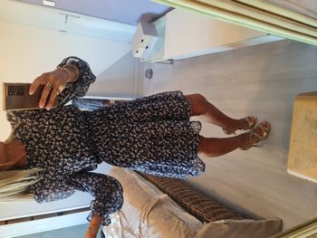 Robe bleue marine fleurie en voile doublée Vero Moda Taille 36