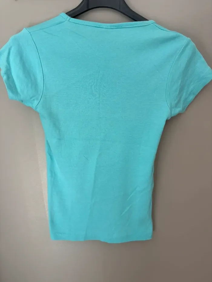 Tee shirt fille turquoise 12 ans - photo numéro 3