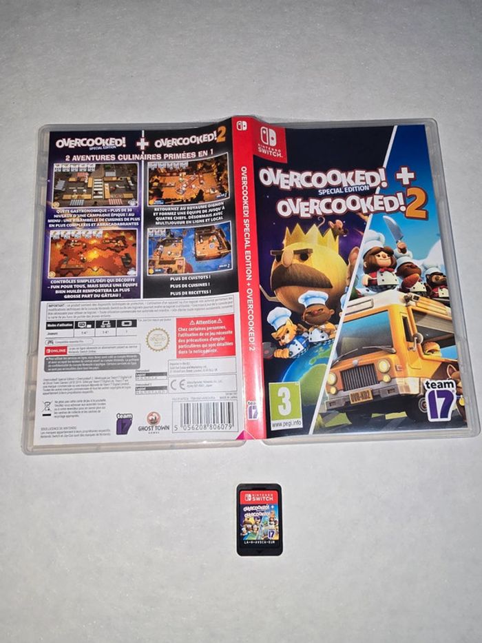 Jeu Nintendo switch overcooked + overcooked 2