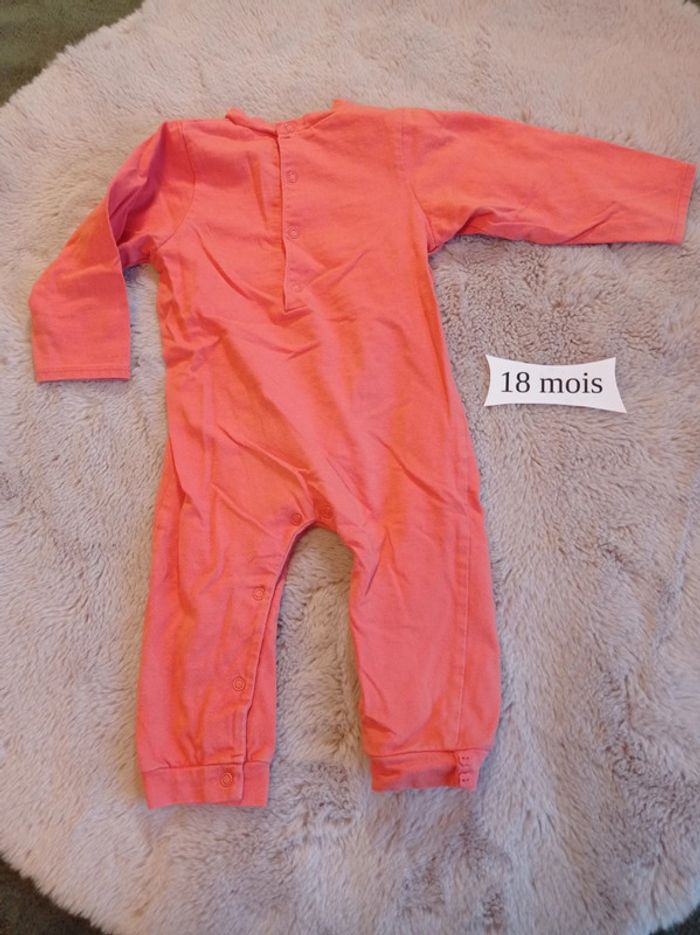 Combinaison coton orange 18 mois. - photo numéro 2