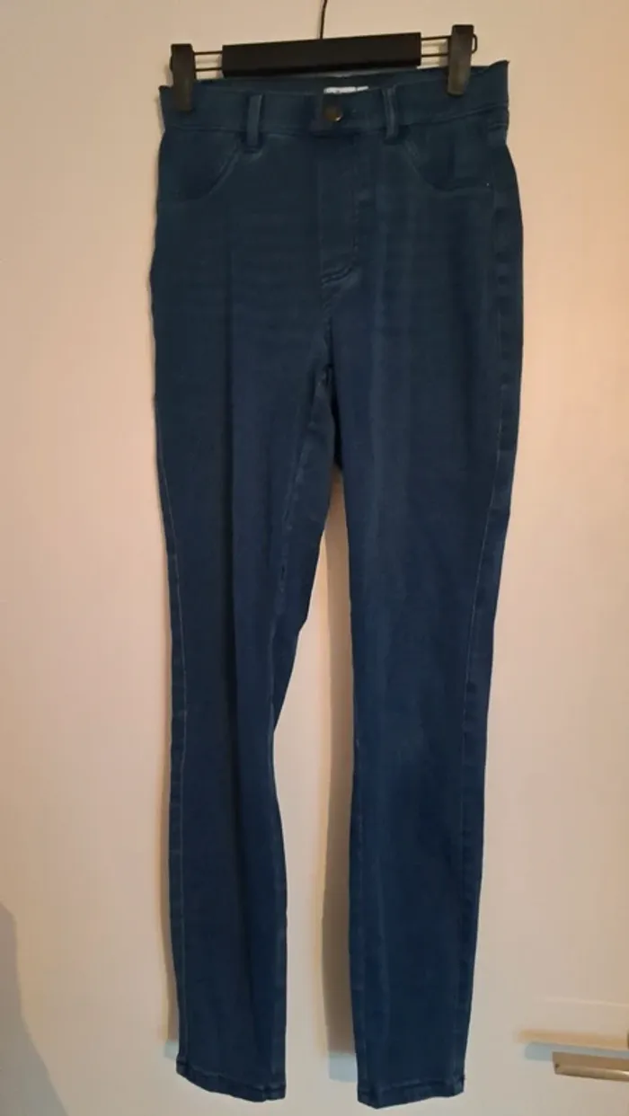 Jegging stretch bleu, Gémo, taille S