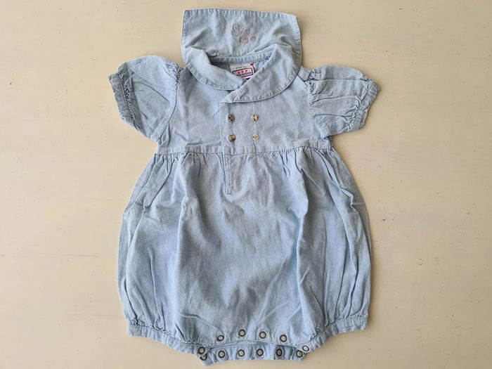 Petit Bateau, Body robe bleu clair ciel 6 mois 67cm, idéal pour bébé fille - photo numéro 3