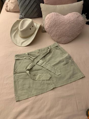 Jupe en toile de coton taille 40 avec ceinture