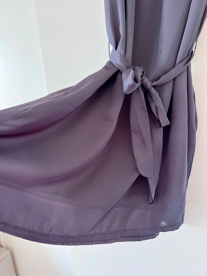 Robe taille 40 grise en soie - photo numéro 4