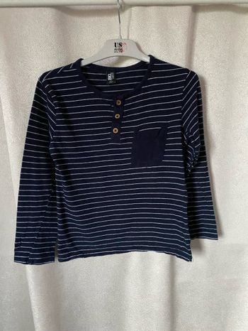 T-shirt manches longues marinière 8 ans  BKL Wear