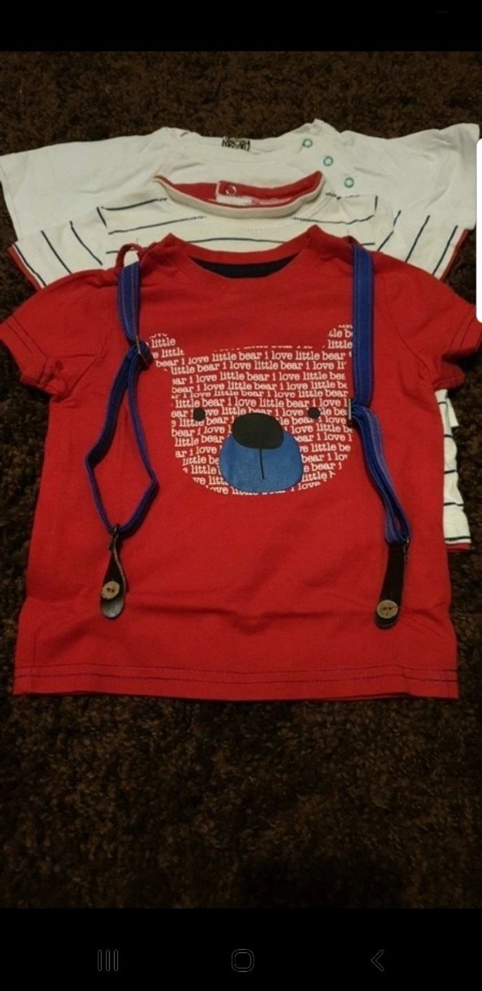 Lot 5 t-shirt manche courte 12mois - photo numéro 4