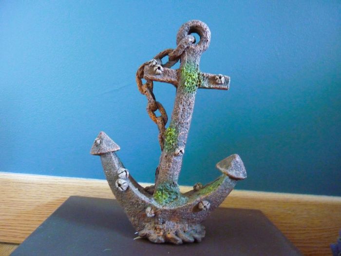 Decoration aquarium poisson dragon balinese ancre gouvernail lot TBE - photo numéro 3