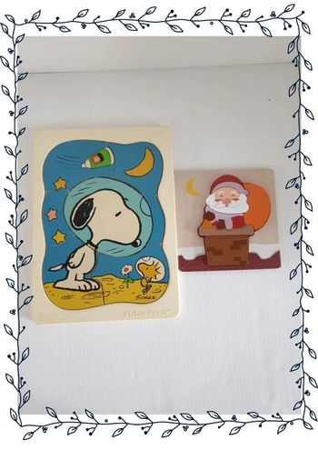 Lot de 2 petits puzzle en bois, bon état