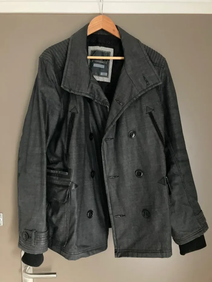Caban homme denim enduit anthracite xl Kaporal