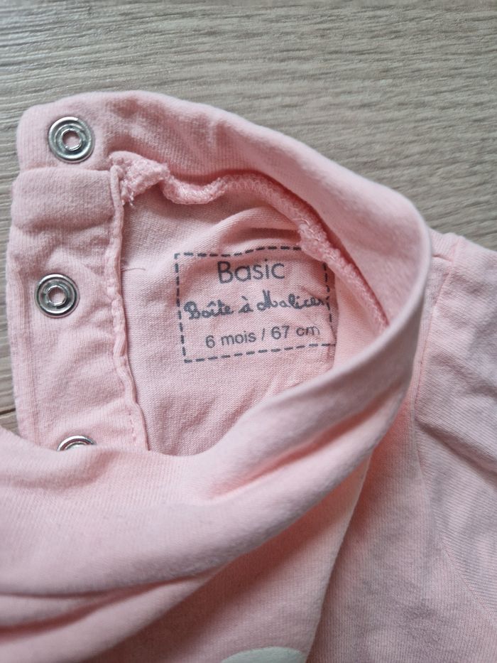 Lot de 3 t-shirts bébé col montant Boite à malices 6 mois - photo numéro 3