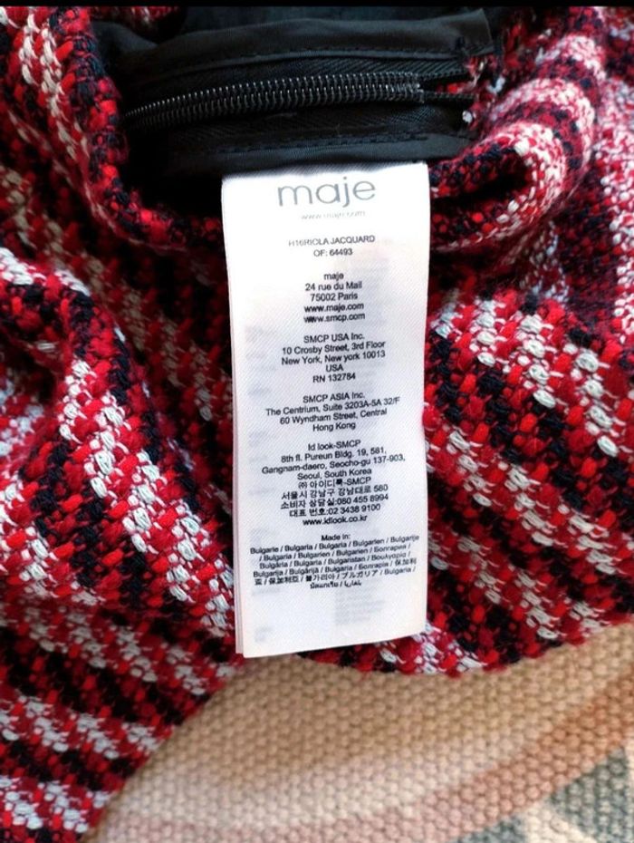 Robe  tweed  rouge  noire  Maje  34 Parfait  état - photo numéro 10