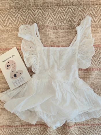 Barboteuse jupe blanche dentelle coton