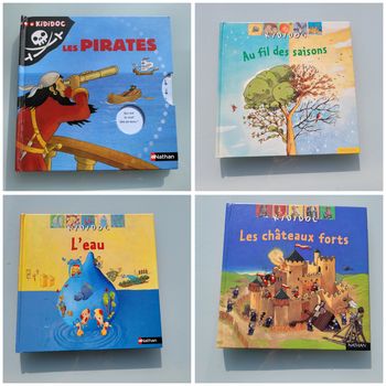Livres animé à tirettes Kididoc : Les Pirates, Les Chateaux-Forts,  L'eau et Au fil des saisons