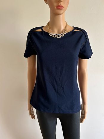 Blouse bleue marine à manches courtes An’ge taille 0 jamais portée